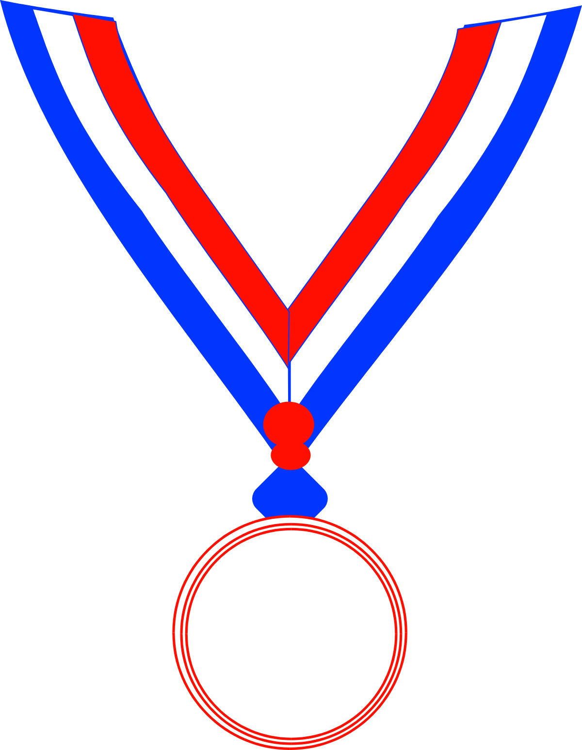 a medal with a red, white and blue ribbon clip art png transparent Medal with Red, White and Blue Ribbon Clipart
