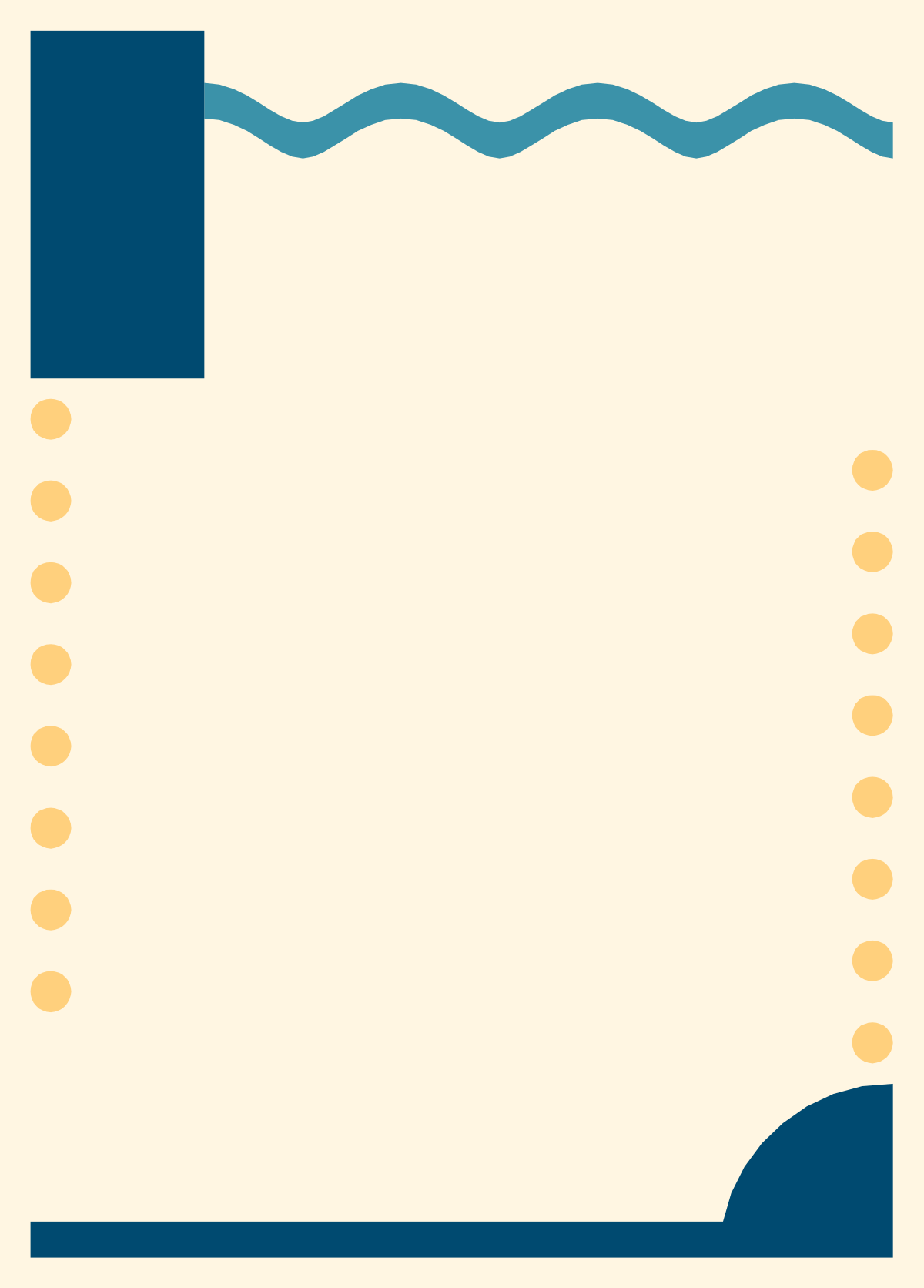 Blue and Yellow Border Clipart: Stylish Paper Decoration Design