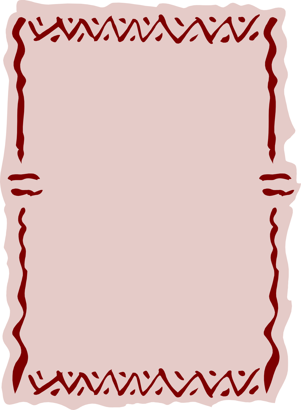Red Border Clipart: Blank Paper with Elegant Design