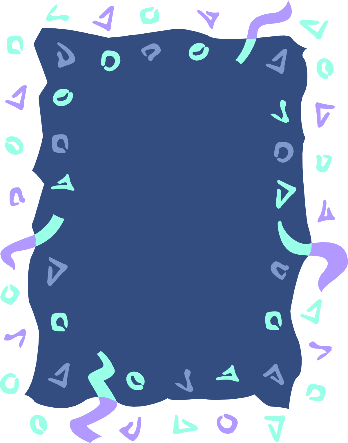 Blue Square Confe Clipart with Purple Accents - Versatile Borders Collection