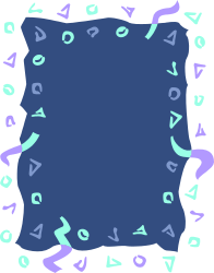 Blue Square Confe Clipart with Purple Accents - Versatile Borders Collection