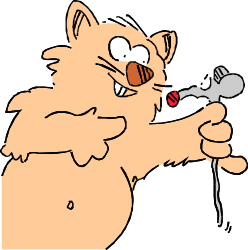 Cartoon Cat with Spoon - Fun and Playful Clipart