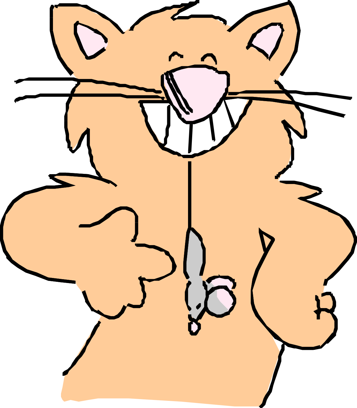 a cat with a tooth in its mouth clip art png transparent Cat with Tooth Clipart - Playful and Whimsical Illustration