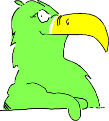 Green Bird with Yellow Beak - Vibrant Clipart for All Your Projects