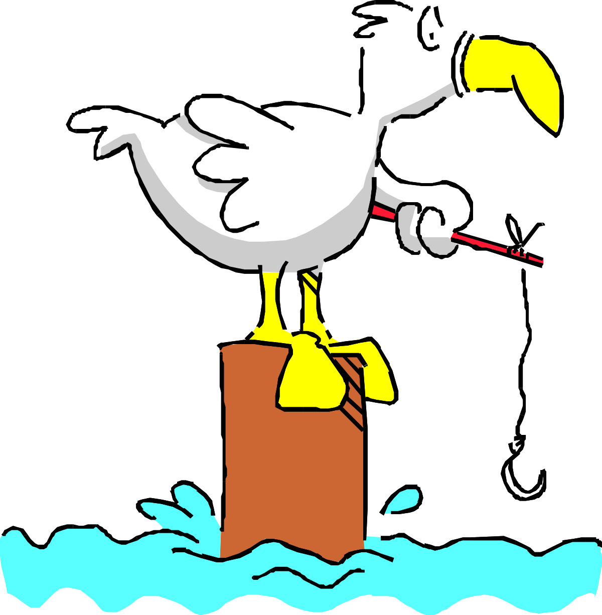 Cartoon Dog Standing on Post - Whimsical Clipart for Fun Projects