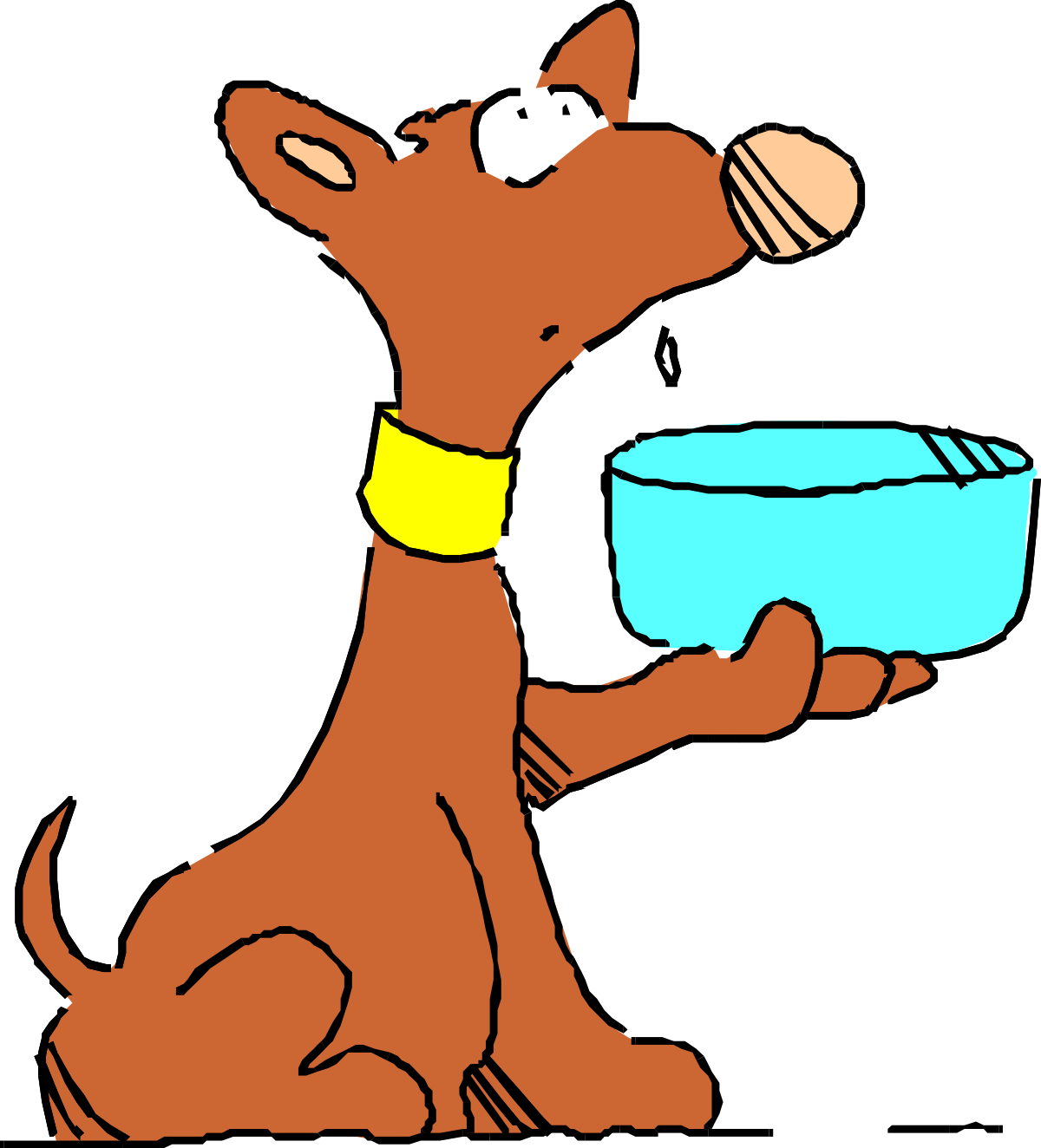 Dog with Water Bowl Clipart: Perfect for Pet Projects