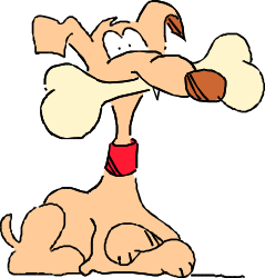 Cartoon Dog in Red Bikini - Fun and Playful Clipart