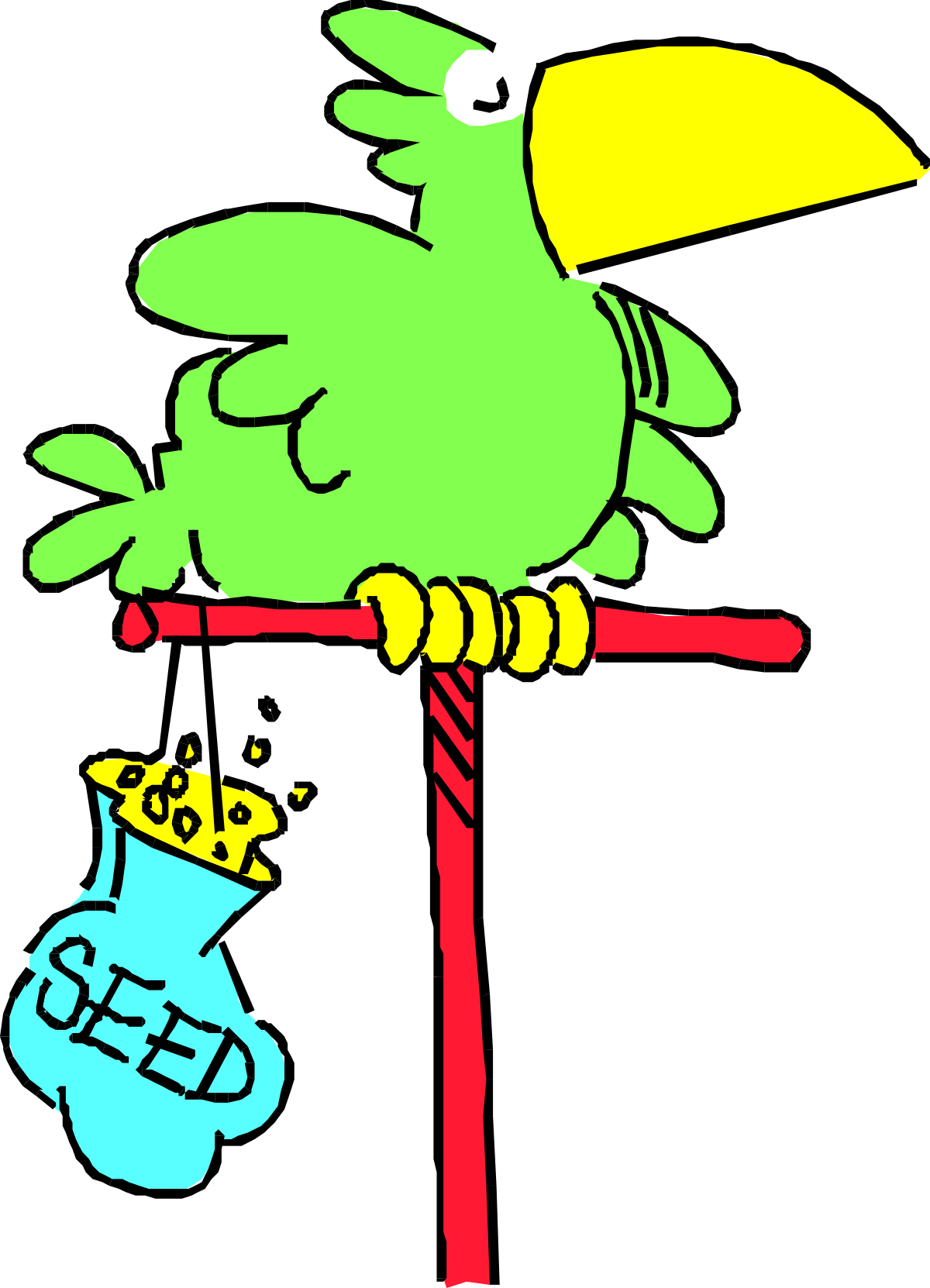 Parrot on Branch Clipart: Vibrant Tropical Bird Design