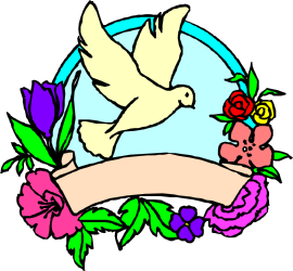Dove with Ribbon and Flowers Clipart - Elegant Peaceful Symbol