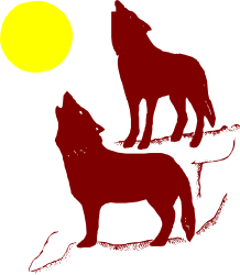 Silhouette of Two Wolves: Stunning Clipart for Nature Lovers