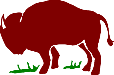Red Buffalo Standing in a Field - Vibrant Clipart for Your Projects