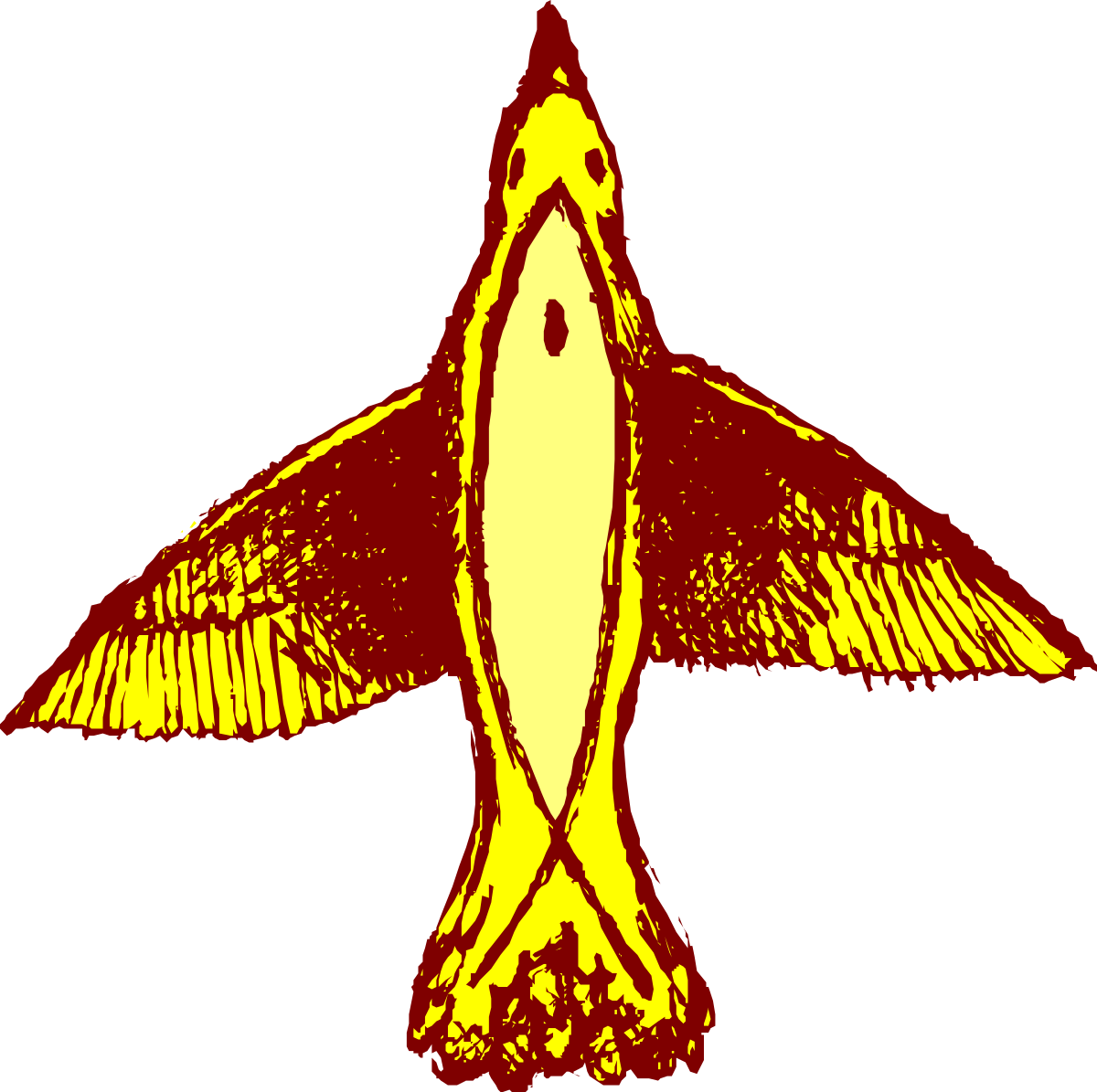 Bird with Spread Wings Clipart for Nature and Wildlife Themes