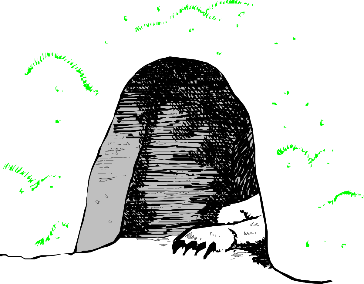 Black and White Drawing of a Person with a Green Face Clipart