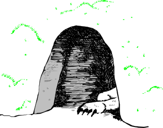 Black and White Drawing of a Person with a Green Face Clipart