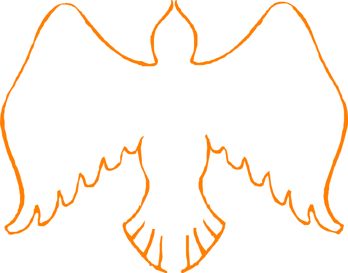 Orange Fire Angel Wings Clipart  Captivating Illustrations for Your Projects