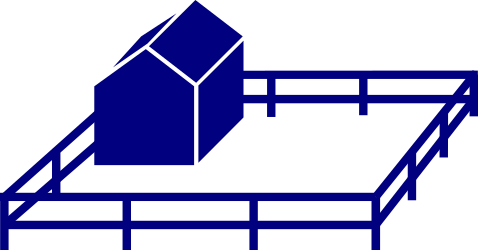 Blue House with Roof and Chimney Clipart - Vibrant Home Illustration