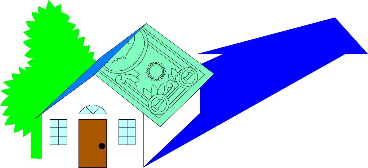 a house with a tree and a dollar clip art png transparent House and Tree with Dollar Clipart: Creative Financial Imagery