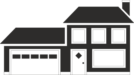 House with Garage and Door Clipart for Easy Customization