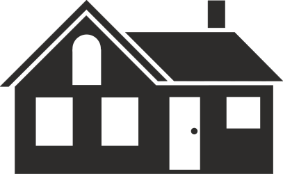 Black and White House Clipart with Chimney