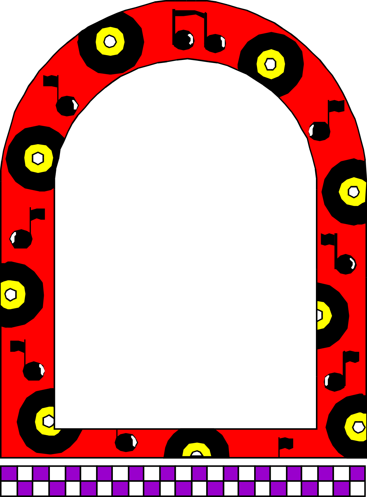 Checkered Red and Yellow Frame Clipart for Creative Borders and Leisure Designs