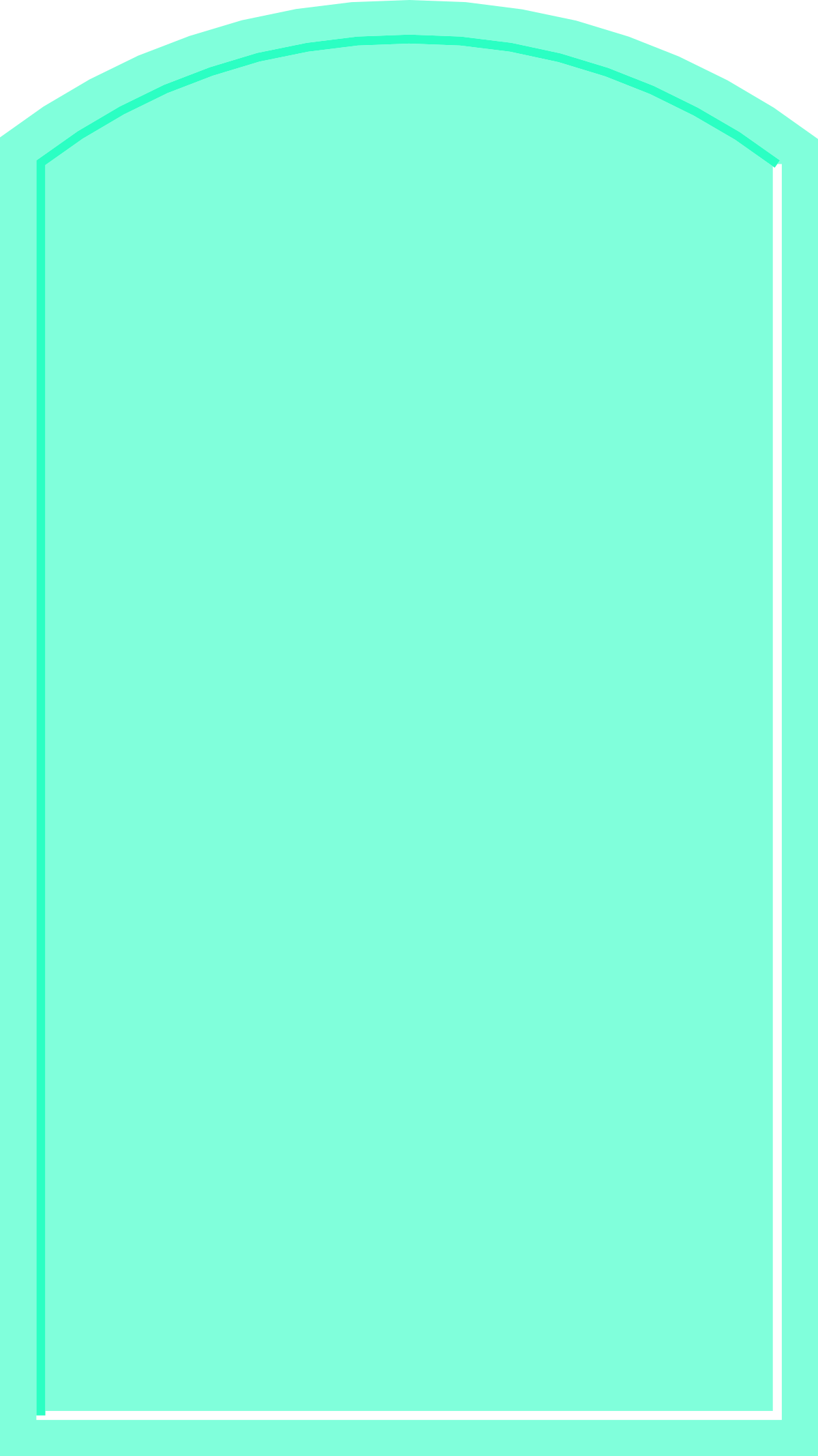 Green Tombstone Clipart with White Border - Elegant Design for Various Uses