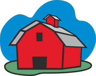 Red Barn with Blue Sky Clipart - Perfect for Agriculture Themes