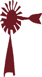 Red and Black Windmill Silhouette Clipart for Creative Projects