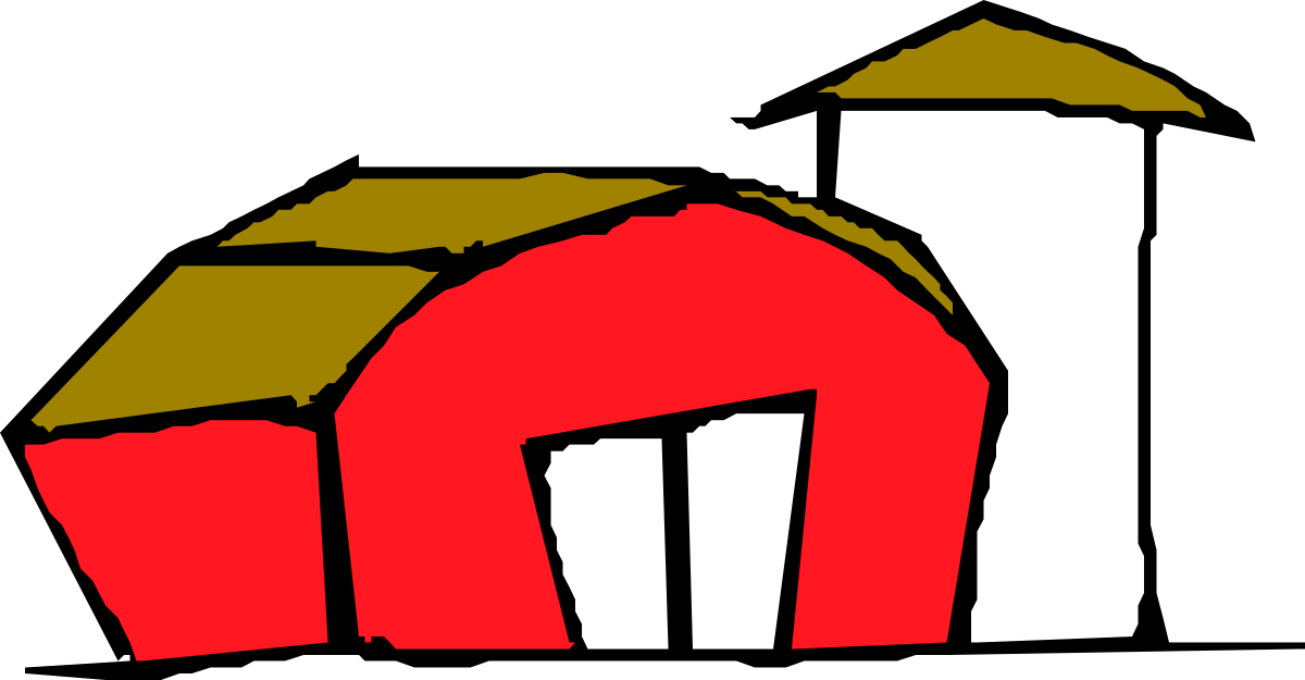 a red barn with two white barns clip art png transparent Red Barn with Two White Barns Clipart Collection