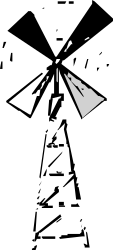 Black and White Clipart of a Man with a Knife