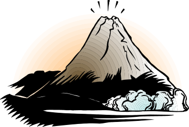 Mountain Clipart with Cloud in the Sky - Perfect for Nature Themes