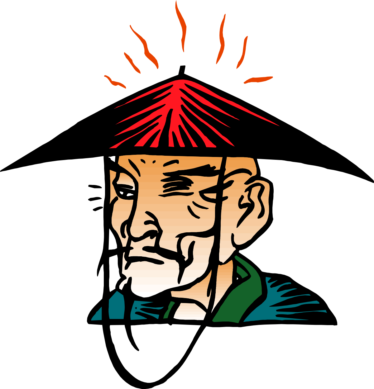 Red Mohawk Man Clipart - Bold and Unique Character Design