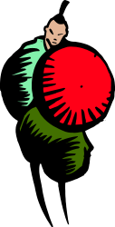 Red Ball Holder: Dynamic Clipart of a Person with a Vibrant Red Ball