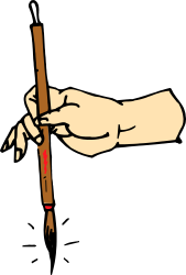 Hand Holding Pencil with Red Eraser - Clipart Collection