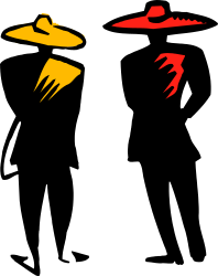 Motorcycle Clipart: Vibrant Red and Yellow Design