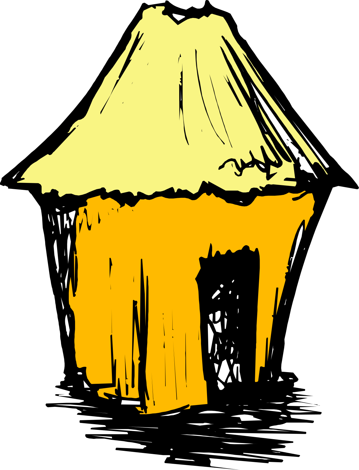 Yellow Tent Clipart Set Against a Bold Black Background