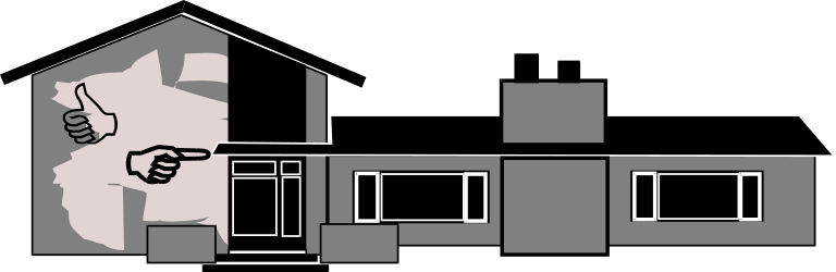 House with Hand Pointing at Door - Engaging Clipart Design
