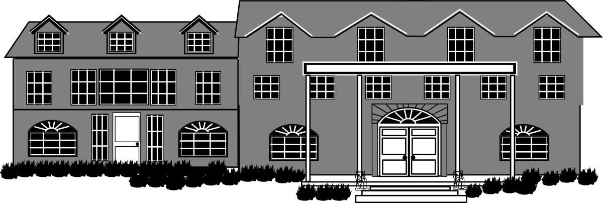 Black and White House Clipart Illustration for Versatile Uses