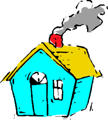 Charming House with Chimney Clipart: Cozy Home Illustration