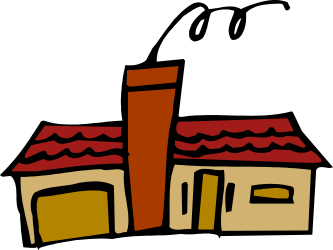 Red Roof Building Clipart - Vibrant Architectural Illustration
