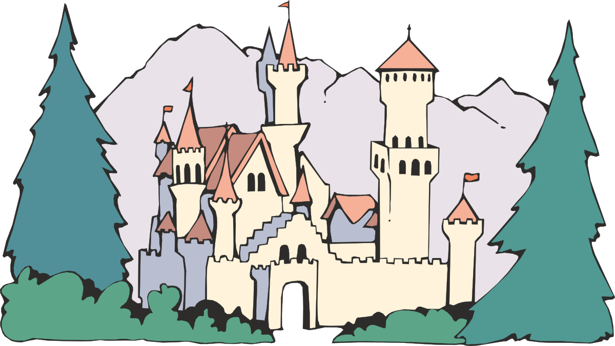 a castle with trees and a sky in the background clip art png transparent Castle with Trees and Sky - Enchanting Clipart for Your Designs