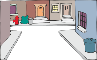 Cartoon Room with Door and Window Clipart for Creative Projects