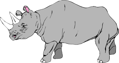 ANIMALS,WILD,RHINO001 clipart