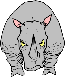 Rhino with Yellow Eyes Clipart: Stunning Wildlife Illustration