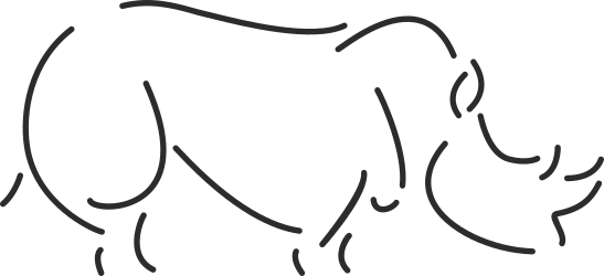 Rhino Silhouette Clipart - Striking Black and White Design