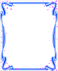 Borders with Holiday Ribbons - Blue Frame with Pink and Blue Cones Clipart