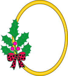 Christmas Holly Clipart with Bow and Leaves - Festive Borders for Holiday Designs