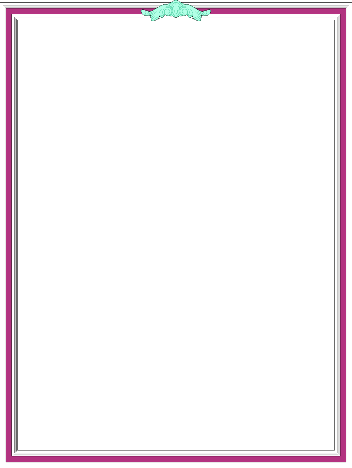 Pink Frame with Green Bow - Elegant Clipart Borders and Frames