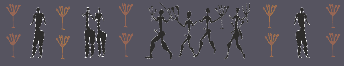 Africa Rock Art Borders - Abstract Orange and Black Clipart