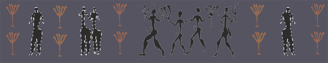 Africa Rock Art Borders - Abstract Orange and Black Clipart