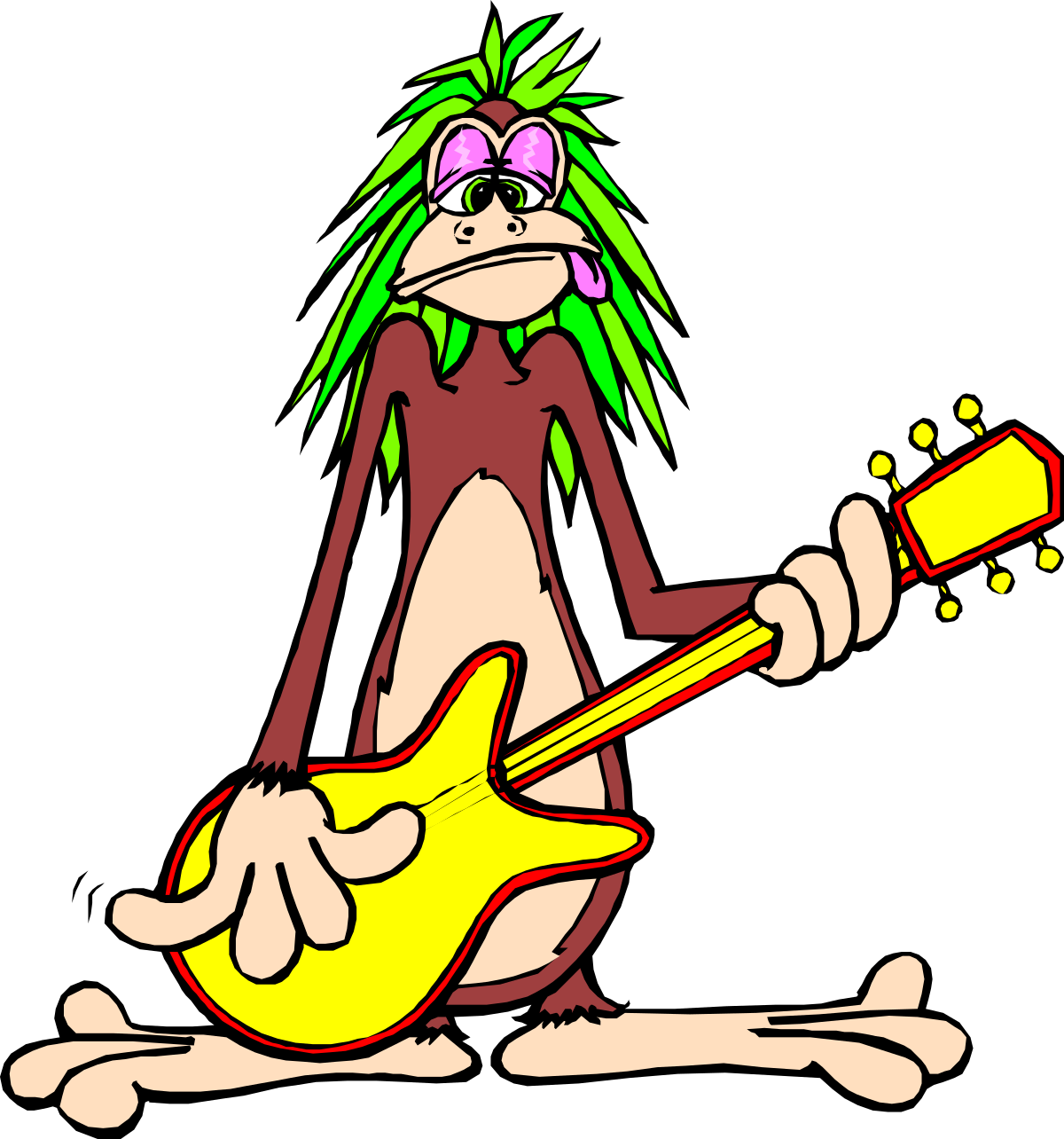 Cartoon Monkey Playing Guitar Clipart - Fun and Whimsical Illustrations